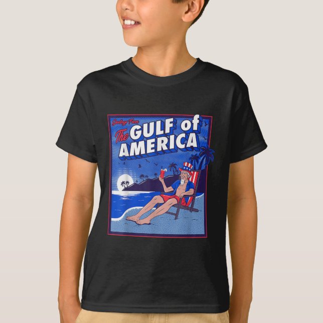 Camiseta Bandeira Americana Do Golfo De Eua No Leste De 202 (Frente)