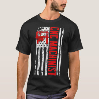 Camiseta Bandeira Americana do Machinista CNC