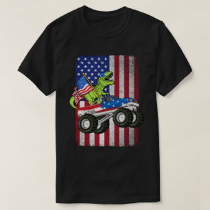 Camiseta Bandeira Americana do Monstro do Dinossauro T Rex