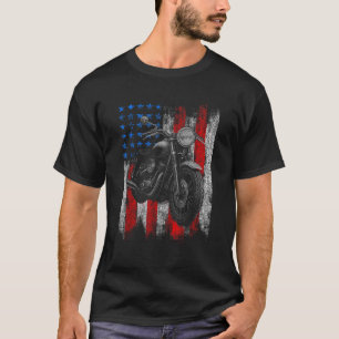 Camiseta Bandeira Americana do Motocicleta Men Biker
