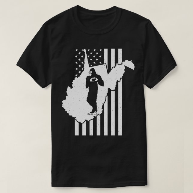 Camiseta Bandeira Americana do Oeste da Virgínia (Frente do Design)