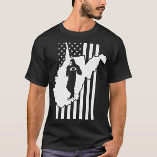 Camiseta Bandeira Americana do Oeste da Virgínia