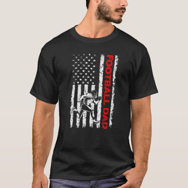 Camiseta Bandeira Americana do Pai de Futebol dos Mens (Frente)