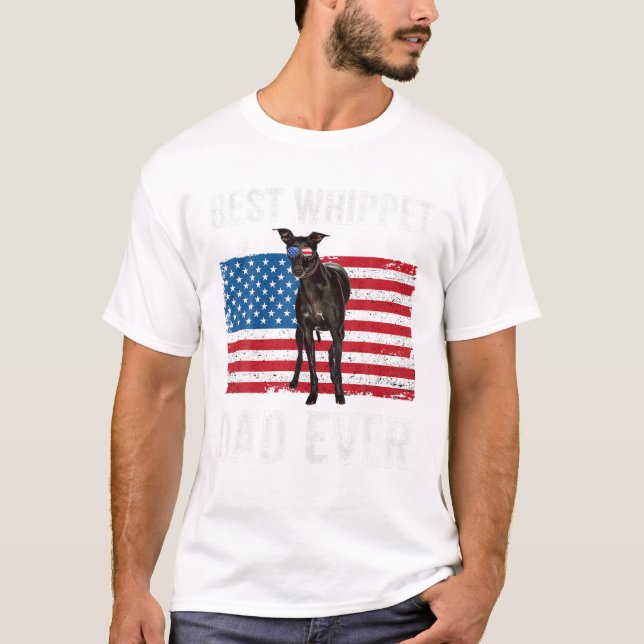 Camiseta Bandeira Americana do Pai Whippet (Frente)
