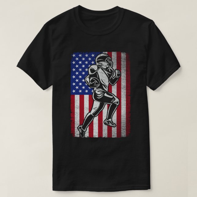 Camiseta Bandeira Americana do Patriótico Futebol 4 de julh (Frente do Design)