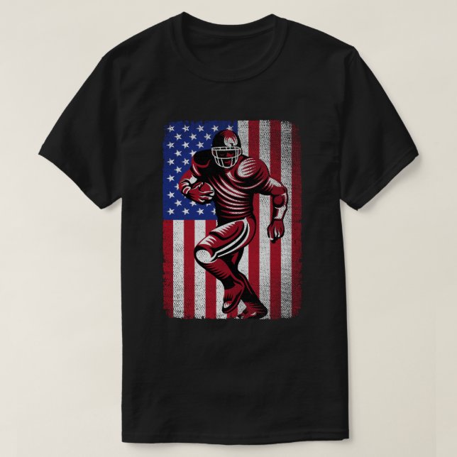 Camiseta Bandeira Americana do Patriótico Futebol 4 de julh (Frente do Design)