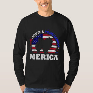 Camiseta Bandeira Americana Do Pomerânia Em 4 De Julho