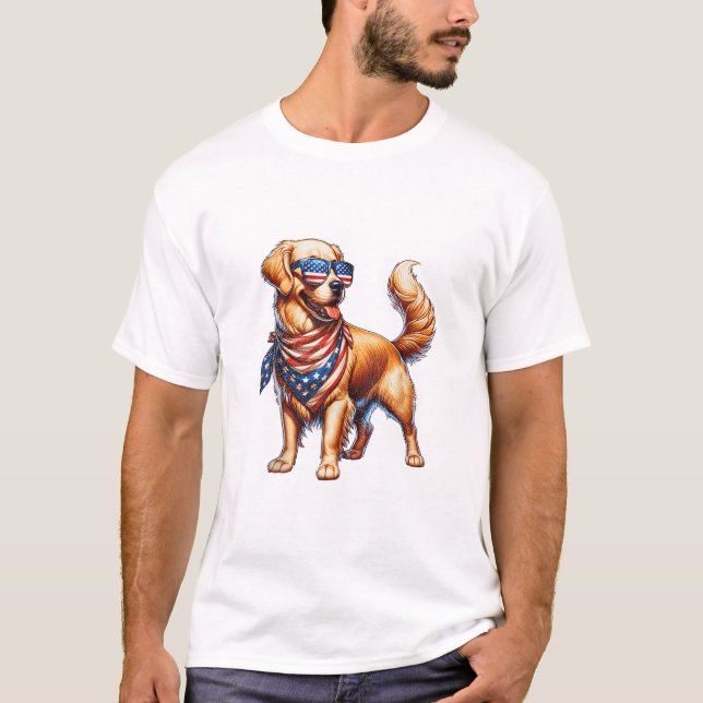 Camiseta Bandeira Americana do Retriever (Frente)