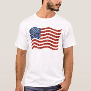 Camiseta bandeira americana do sequin