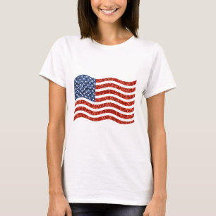 Camiseta bandeira americana do sequin