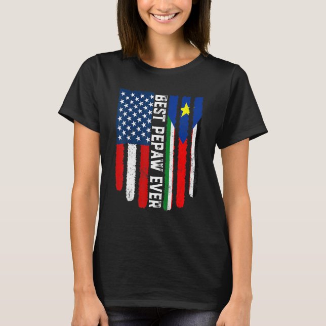 Camiseta Bandeira Americana do Sudão do Sul: Melhor Pepe Ev (Frente)