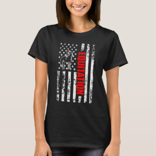 Camiseta Bandeira Americana dos EUA Cavalo Esportes Patriót