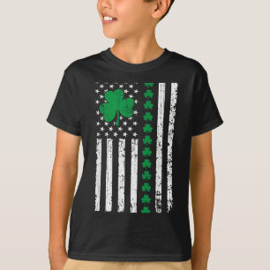 Camiseta Bandeira americana dos EUA com trevos para o dia d