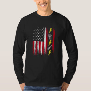 Camiseta Bandeira Americana dos EUA Eletricidade Eletrici