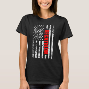 Camiseta Bandeira Americana dos EUA Esportes Decatlo Patrió