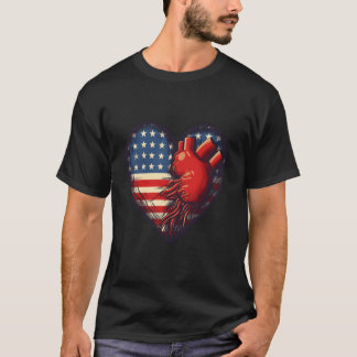 Camiseta Bandeira Americana Dos EUA No Quatro De Julho