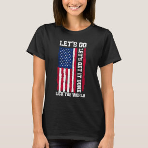 Camiseta Bandeira americana dos EUA Vamos lá lamber o mundo