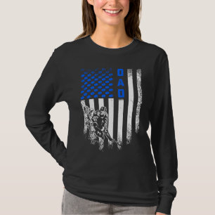 Camiseta Bandeira Americana dos EUA Vintage Orgulhoso Pai d