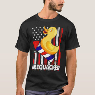Camiseta Bandeira Americana Duck 4 De Julho Patriótico Fire