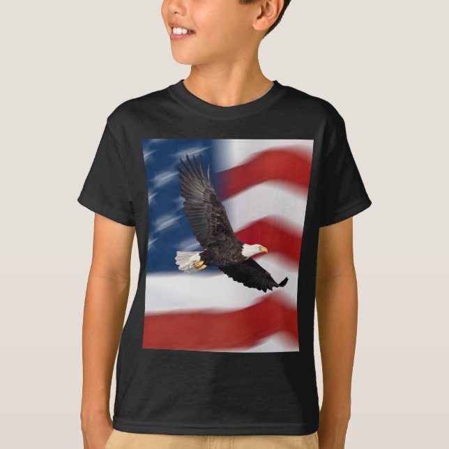 Camiseta Bandeira americana e águia (Frente)