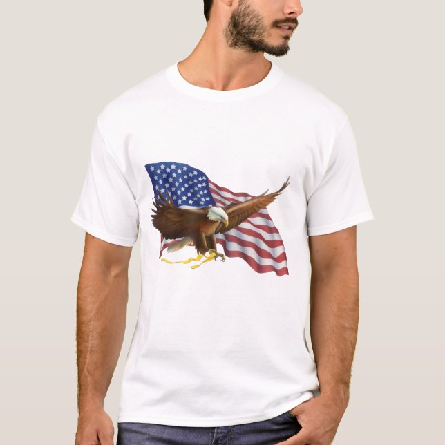 Camiseta Bandeira Americana e Águia (Frente)