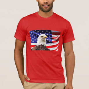 Camiseta Bandeira Americana e Águia Balda