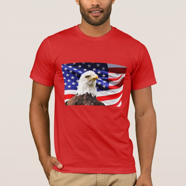 Camiseta Bandeira Americana e Águia Balda (Frente)