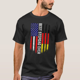 Camiseta Bandeira Americana e Alemanha Melhor Stepdad Ever 