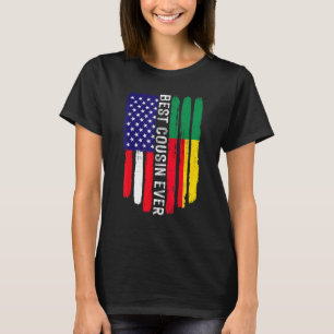 Camiseta Bandeira Americana e Benin Sinalizador Melhor Prim