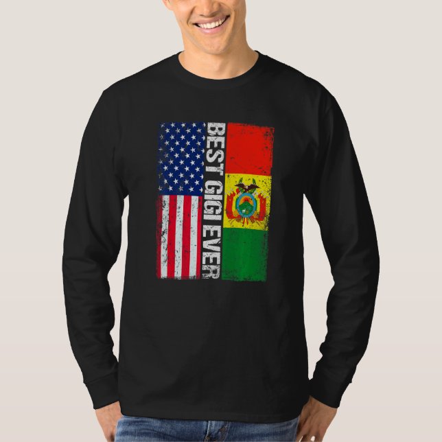 Camiseta Bandeira Americana e Bolívia Melhor Família Gigi N (Frente)
