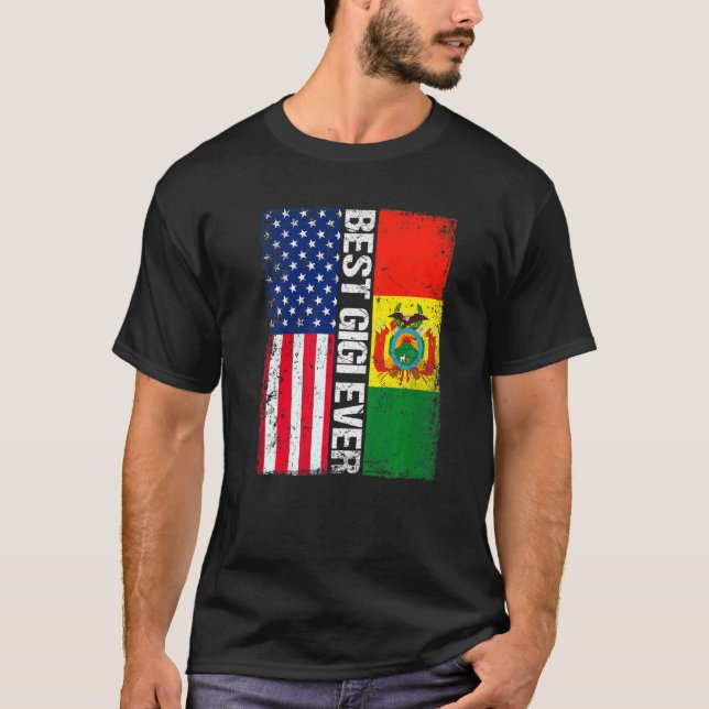 Camiseta Bandeira Americana e Bolívia Melhor Família Gigi N (Frente)