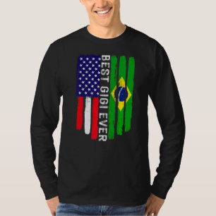 Camiseta Bandeira Americana e Brasil Melhor Família Gigi Nu