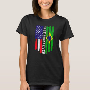Camiseta Bandeira Americana e Brasil Melhor Família Mimi Ev