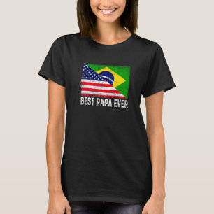 Camiseta Bandeira Americana e Brasil Melhor Família Papa Nu
