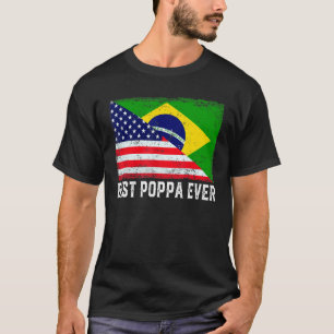 Camiseta Bandeira Americana e Brasil Melhor Família Poppa N