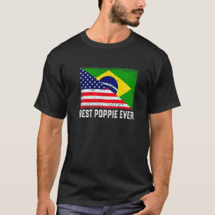 Camiseta Bandeira Americana e Brasil Melhor Poppie Nunca Fa