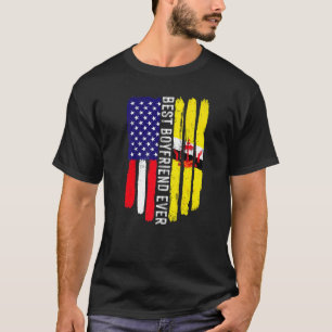 Camiseta Bandeira Americana e Brunei Sinalizador Melhor Nam