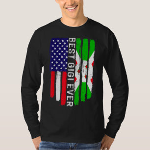 Camiseta Bandeira Americana e Burundi Melhor Família Gigi N