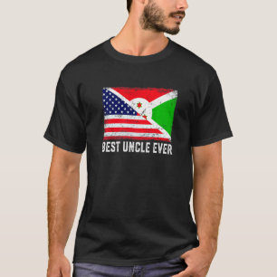 Camiseta Bandeira Americana e Burundi Melhor Tio Familiar N