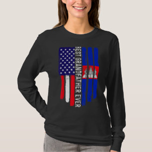 Camiseta Bandeira Americana e Camboja Melhor Avô Eva