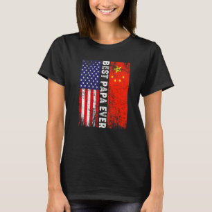 Camiseta Bandeira Americana e China Sinalizador Melhor Famí