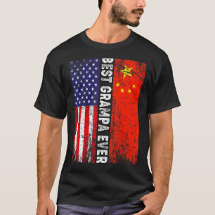 Camiseta Bandeira Americana e China Sinalizador Melhor Famí