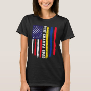Camiseta Bandeira Americana e Colômbia Melhor Gramática Já 