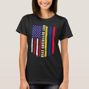 Camiseta Bandeira Americana e Colômbia - Melhor Namorado