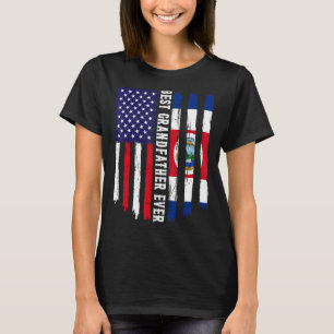 Camiseta Bandeira Americana e Costa Rica Melhor Avô E