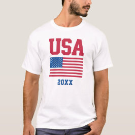 Camiseta Bandeira Americana e Data dos EUA