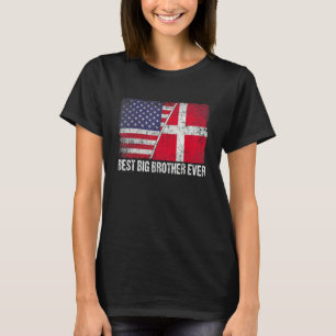 Camiseta Bandeira Americana e Dinamarca Sinalizador Melhor