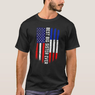 Camiseta Bandeira Americana e França é a melhor Irmã Irmã j
