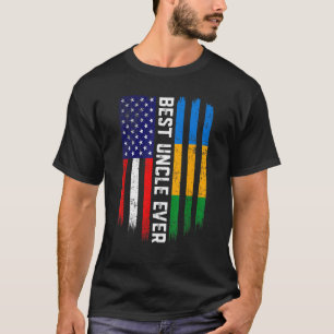 Camiseta Bandeira Americana e Gabão Melhor Família Tio Nunc