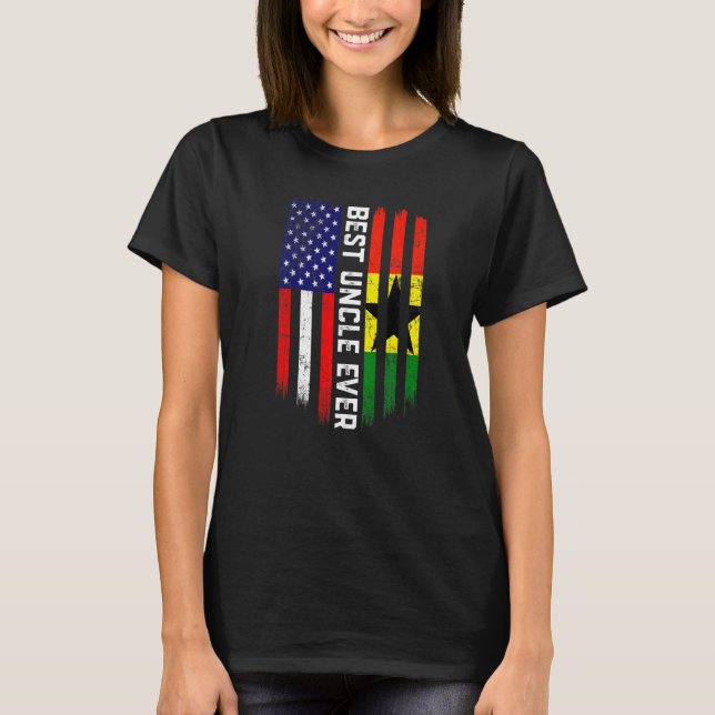 Camiseta Bandeira Americana e Gana Sinalizador Melhor Famíl (Frente)